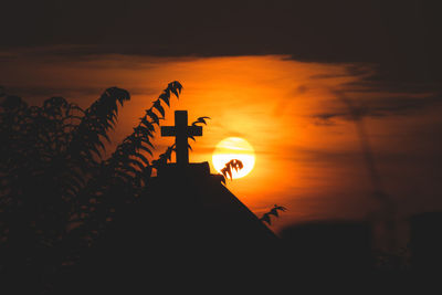 Silhouette landscape at sunset