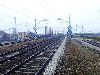 Railroad tracks against sky