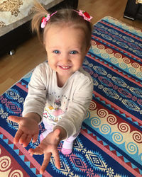 Portrait of cute girl smiling