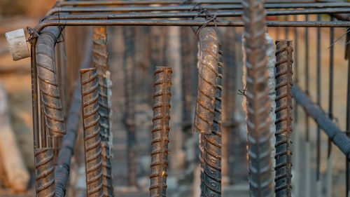 Close-up of metal fence