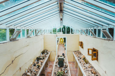 High angle view of roof against building