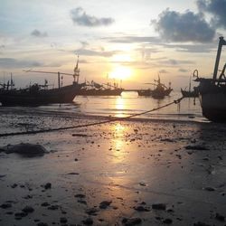 Scenic view of sea at sunset