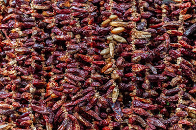 Full frame shot of red chili peppers