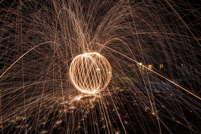 Close-up of light painting at night