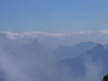 Low angle view of mountains against sky