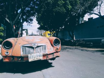 Car on street in city