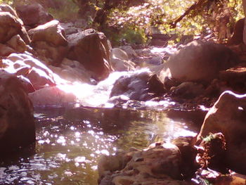 View of rocks in water