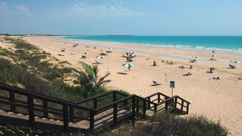 Scenic view of beach against sky