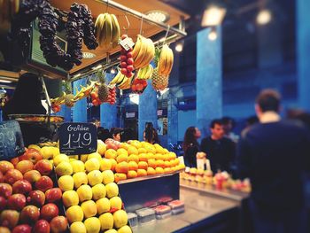 Fruits for sale at market stall