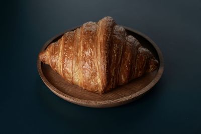 High angle view of bread in plate