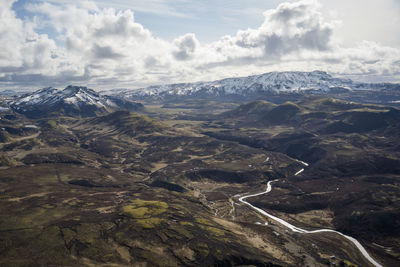 Scenic view of dramatic landscape against sky