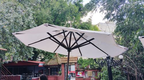 Built structure against trees