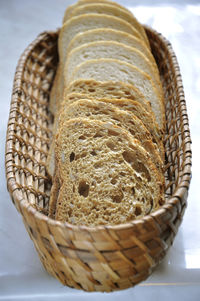 Close-up of wicker basket