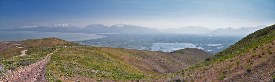 Scenic view of mountains against sky