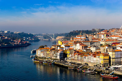 Aerial view of city at waterfront