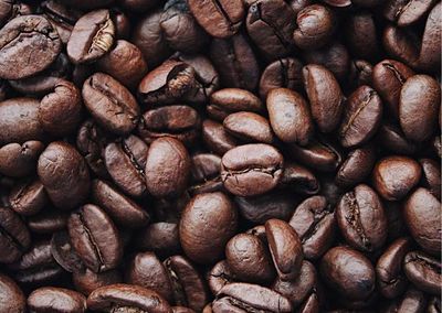 Full frame shot of roasted coffee beans
