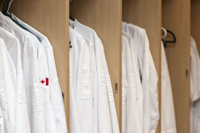 Clothing arranged in shelf