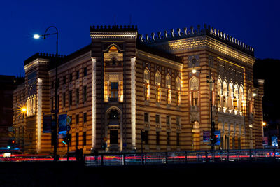 City lit up at night