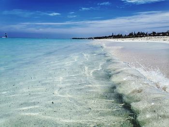 Scenic view of beach against sky