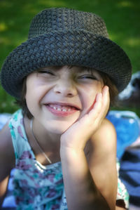 Close-up portrait of a smiling boy