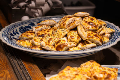 Close-up of food in plate on table