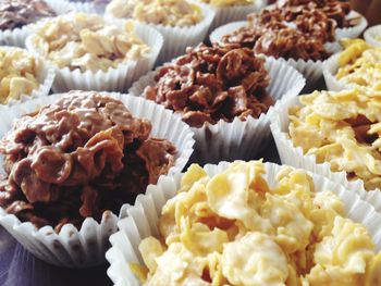 Close-up of desserts in cupcake holders