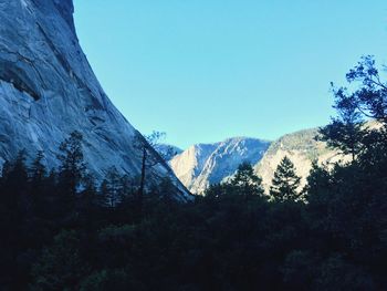 Scenic view of mountains against clear sky