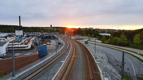 City street at sunset