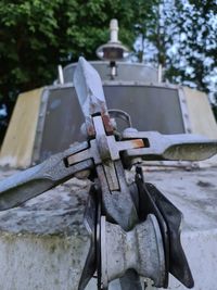 Close-up of anker on boat