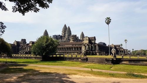 Exterior of temple against sky