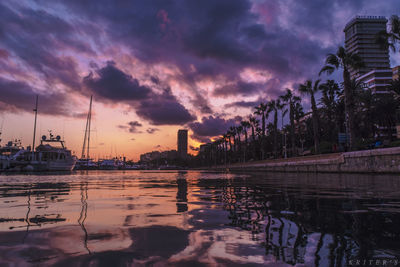 Alicante seafront at sunset 