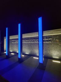 View of illuminated subway station at night