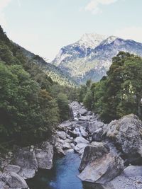 Scenic view of mountains against sky