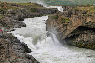 Scenic view of waterfall