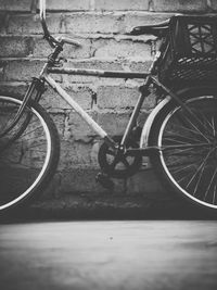 Bicycle parked on sidewalk