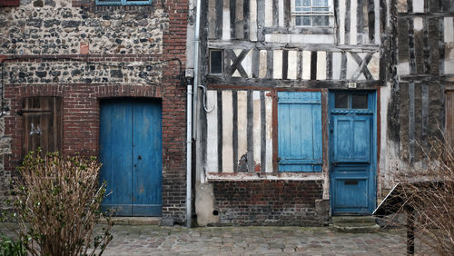 Closed door of old building