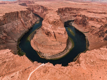 Panorama of horseshoe bend, page arizona. the colorado river