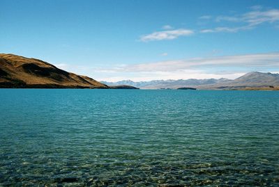 View of sea against blue sky