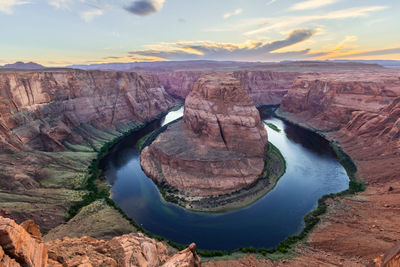 Scenic view of rock formations against sky