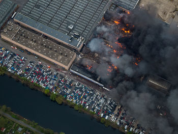 High angle view of crowd in city