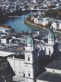 High angle view of city