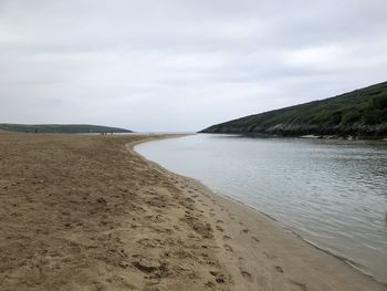 Scenic view of beach against sky