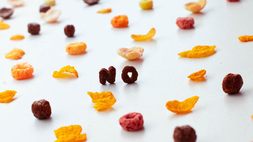 Close-up of food on white background