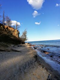 Scenic view of beach against sky