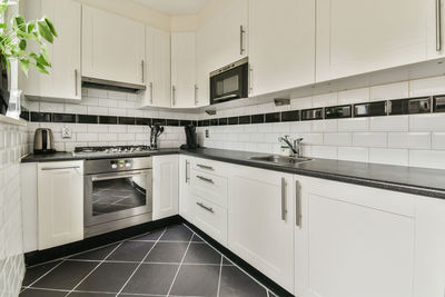 High angle view of kitchen at home