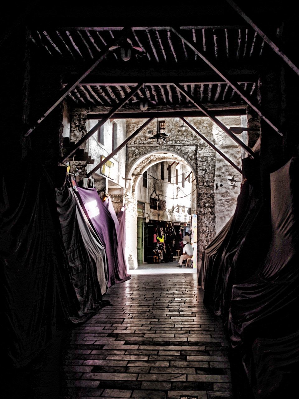 architecture, built structure, the way forward, building exterior, arch, entrance, steps, narrow, graffiti, diminishing perspective, day, building, auto post production filter, alley, outdoors, walkway, transfer print, gate, no people, steps and staircases