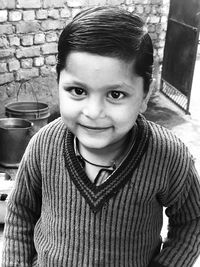Close-up portrait of smiling boy