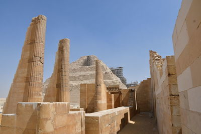 Exterior of temple against clear sky