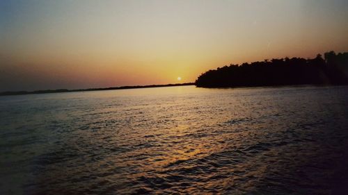 Scenic view of sea at sunset