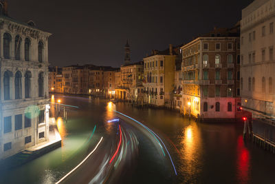 Illuminated city at night